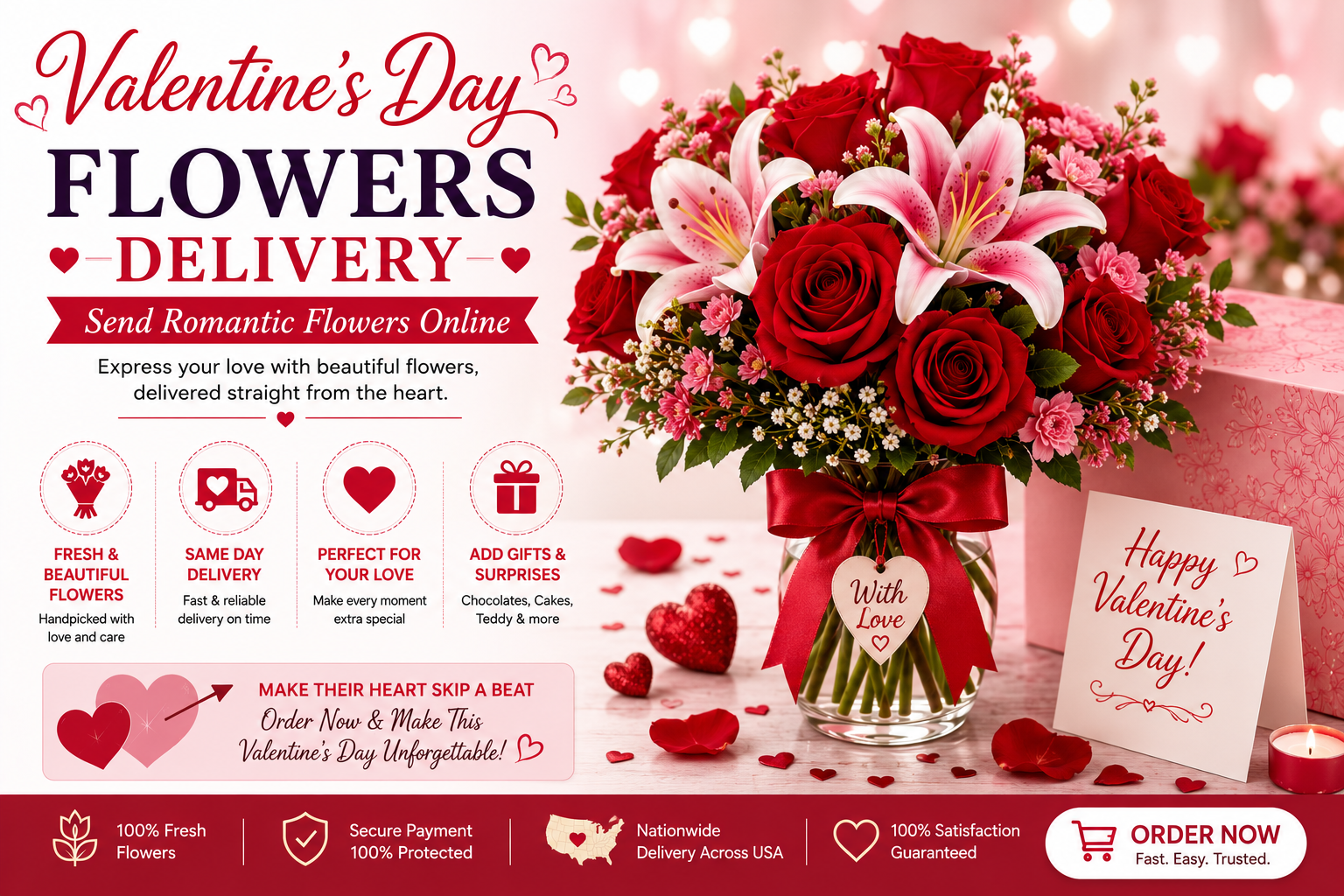 Valentine's Day Flowers Delivery – Send Romantic Flowers Online