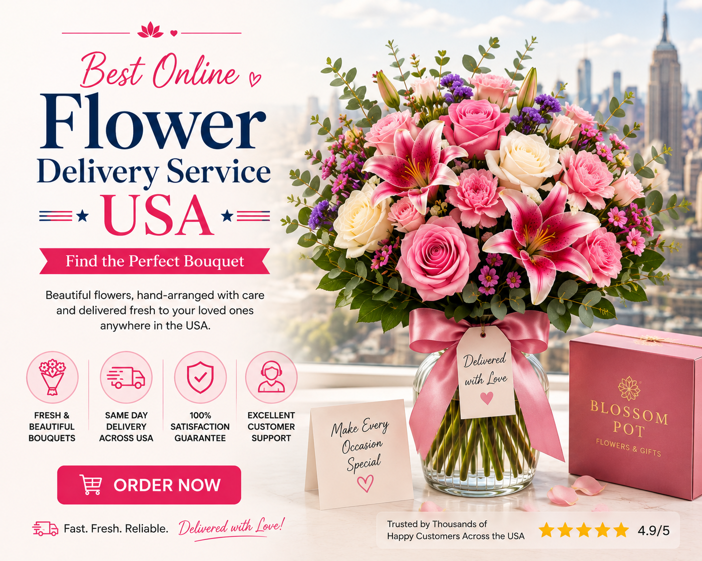 Best Online Flower Delivery Service USA – Find the Perfect Bouquet