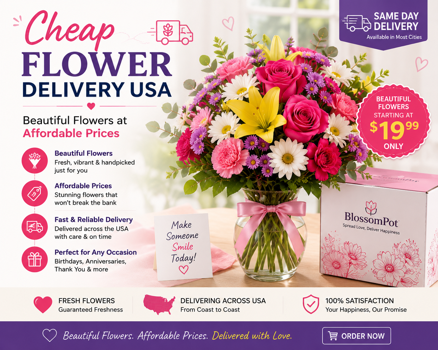 Cheap Flower Delivery USA – Beautiful Flowers at Affordable Prices