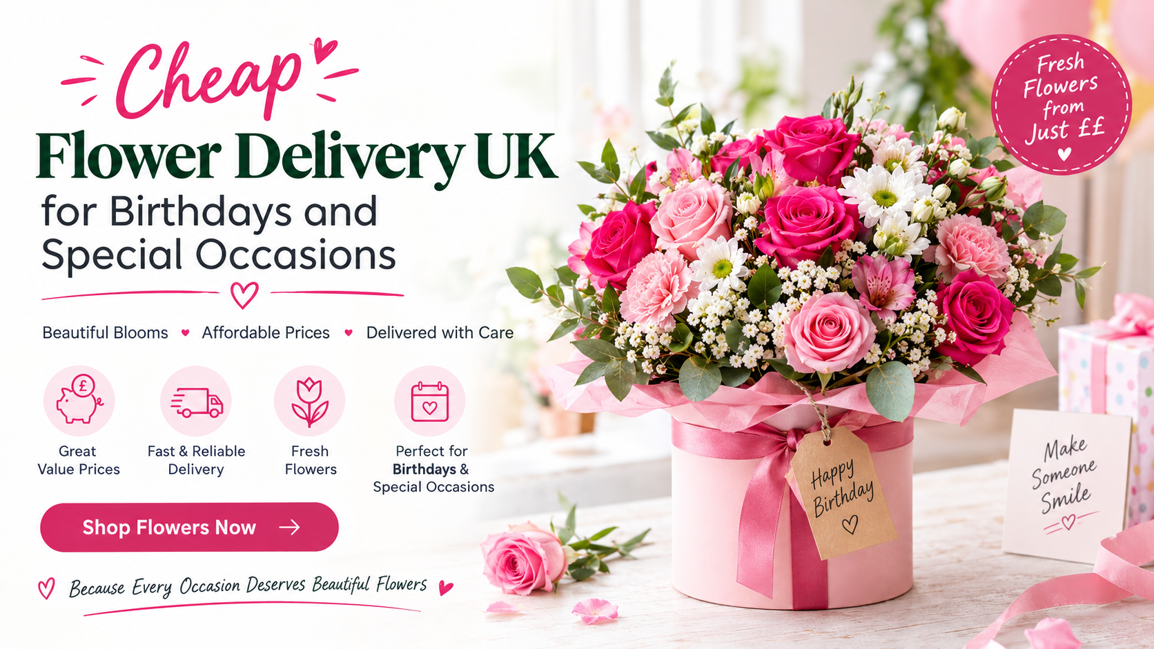 Cheap Flower Delivery UK for Birthdays and Special Occasions