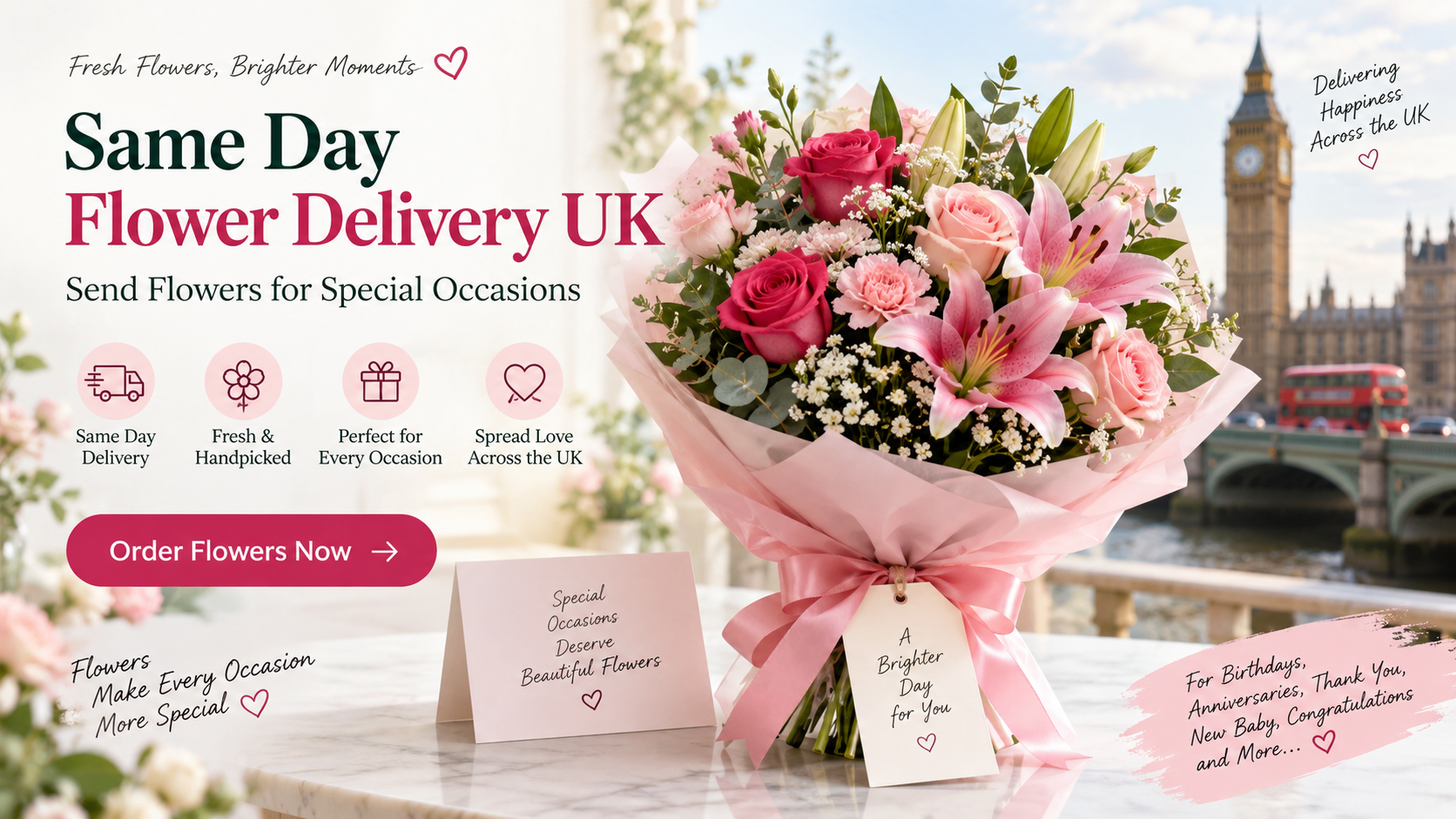Same Day Flower Delivery UK – Send Flowers for Special Occasions