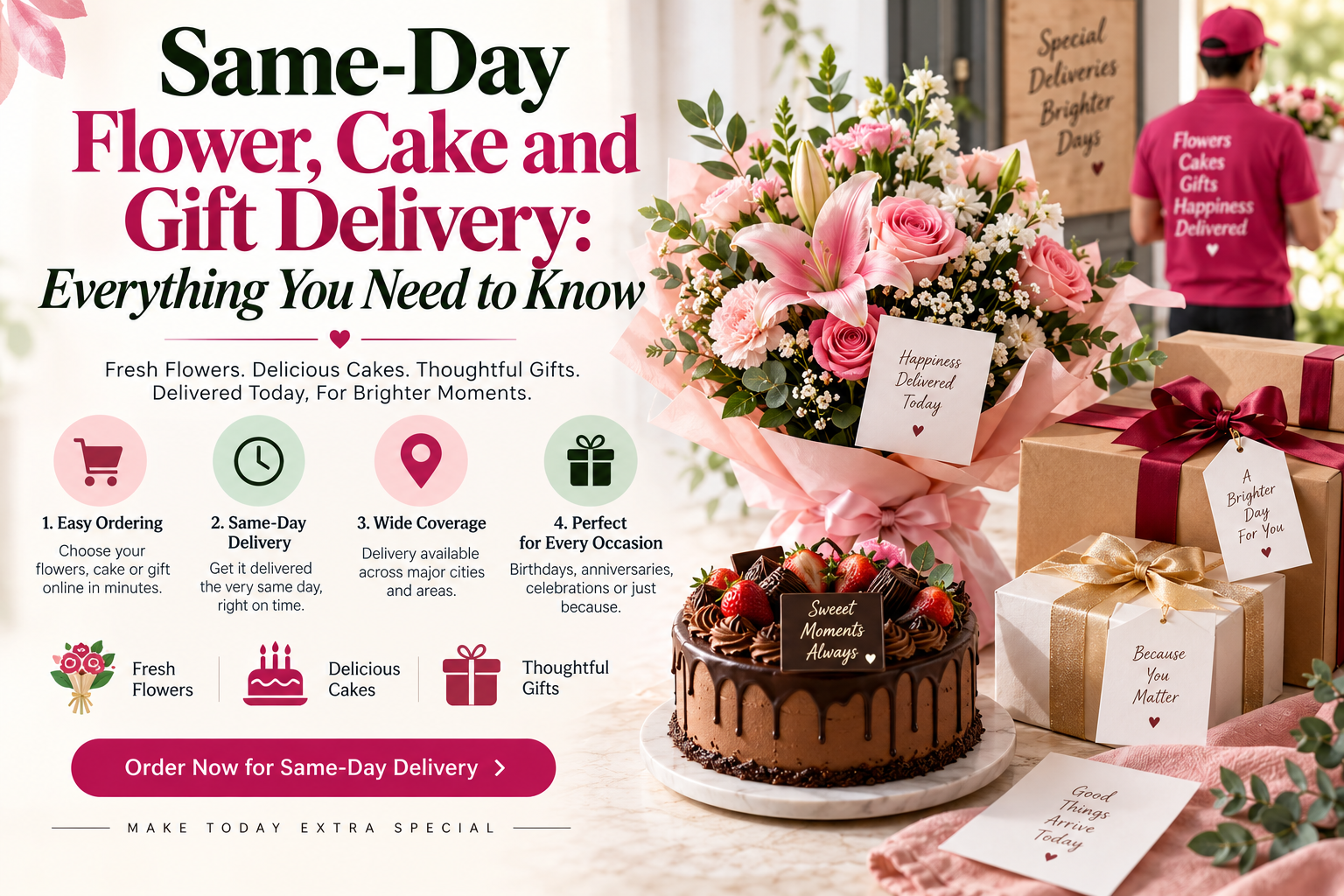 Same-Day Flower, Cake and Gift Delivery: Everything You Need to Know