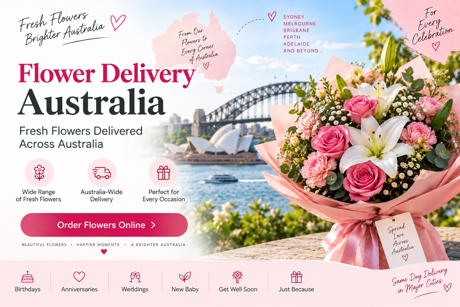 Flower Delivery Australia – Fresh Flowers Delivered Across Australia
