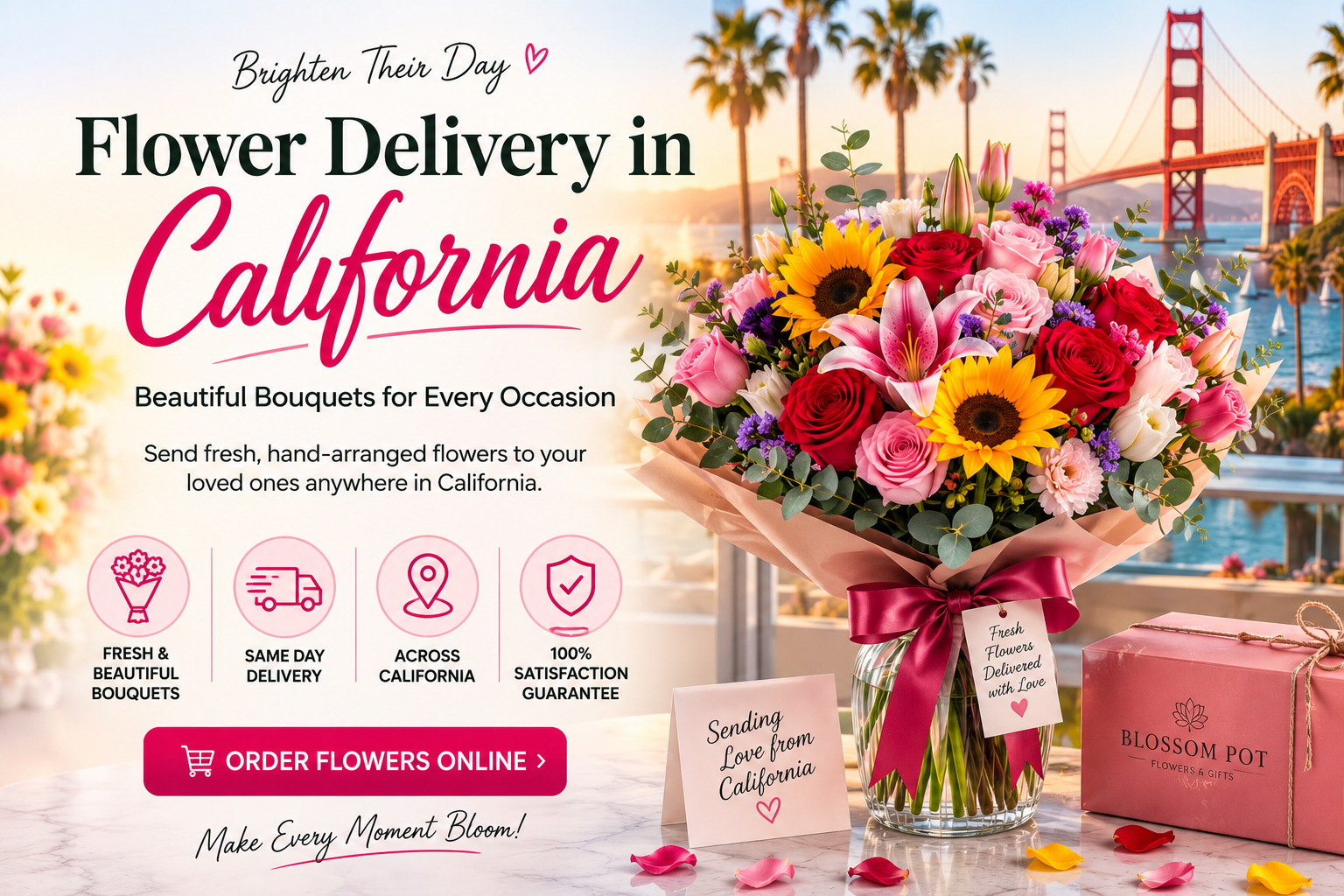 Flower Delivery in California | Beautiful Bouquets for Every Occasion