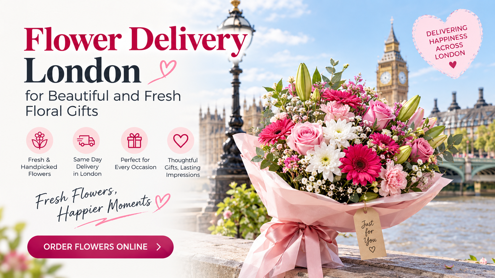 Flower Delivery London for Beautiful and Fresh Floral Gifts